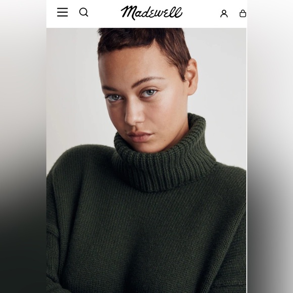 Forest Green Cropped Turtleneck Sweater in size S - Picture 8 of 8